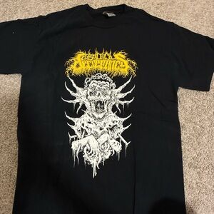 Black and Yellow Short Sleeve Tee with Metal Graphic